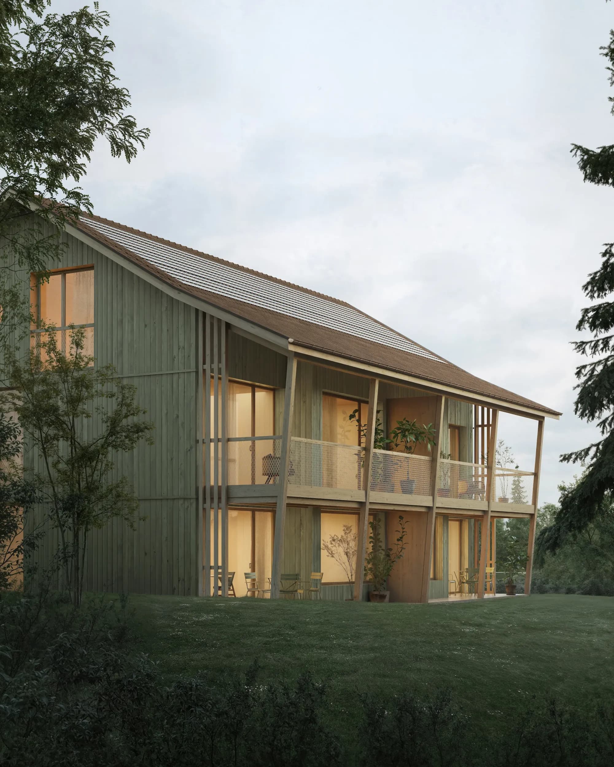 Villas Chasseral 10 — rendu 3D extérieur, vue du sud
