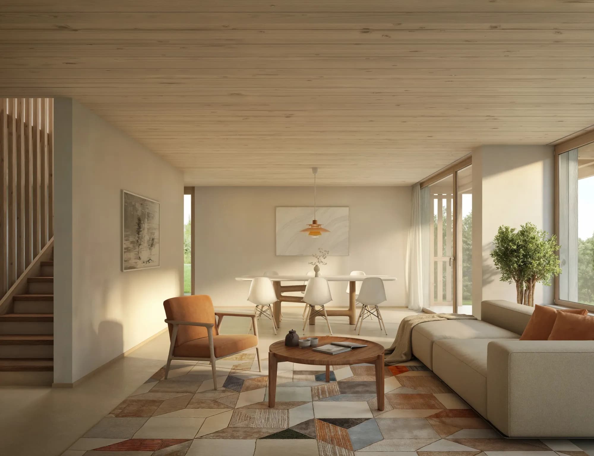 Intérieur — séjour ouvert